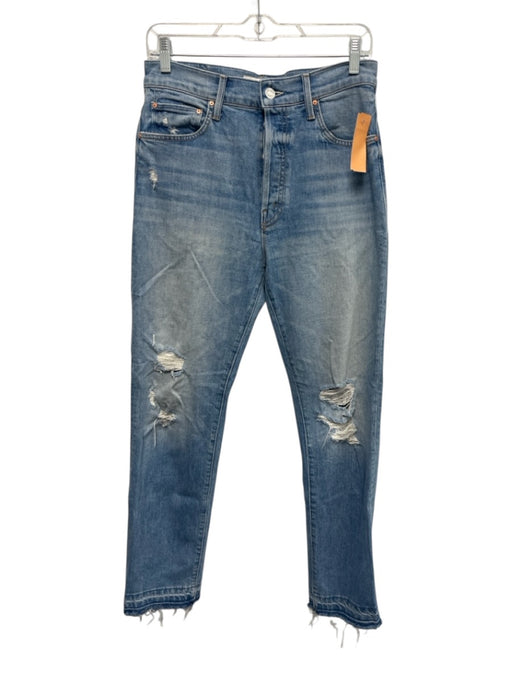 Mother Superior Size 29 Light Wash Cotton Denim High Rise Distressed Jeans Light Wash / 29