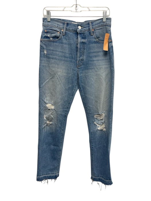 Mother Superior Size 29 Light Wash Cotton Denim High Rise Distressed Jeans Light Wash / 29