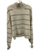 Free People Size XL Cream & Taupe Viscose Blend Long Sleeve Striped Knit Sweater Cream & Taupe / XL