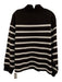 Madewell Size Large Dark Brown & White Cotton Blend Long Sleeve Striped Sweater Dark Brown & White / Large