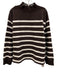 Madewell Size Large Dark Brown & White Cotton Blend Long Sleeve Striped Sweater Dark Brown & White / Large