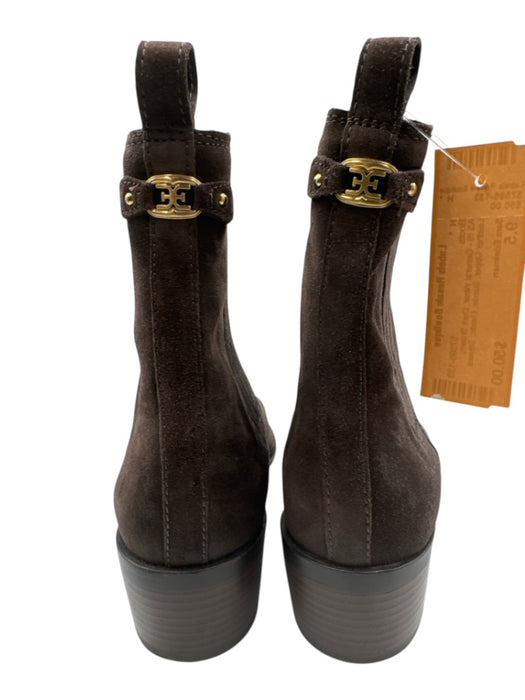 Sam Edelman Shoe Size 9.5 Dark Brown Leather Upper Suede Elastic Boots Dark Brown / 9.5