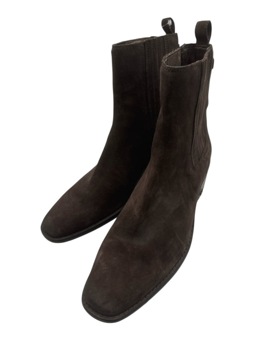 Sam Edelman Shoe Size 9.5 Dark Brown Leather Upper Suede Elastic Boots Dark Brown / 9.5