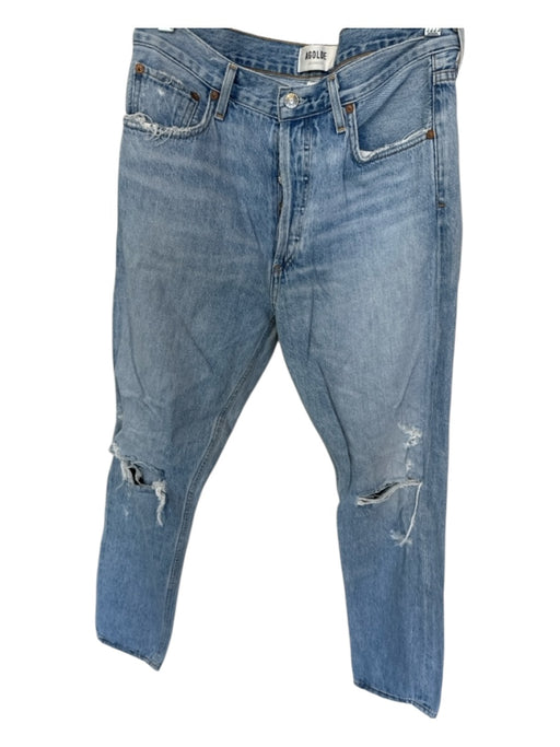 Agolde Size 28 Light Wash Cotton High Waist Distressed Jeans Light Wash / 28