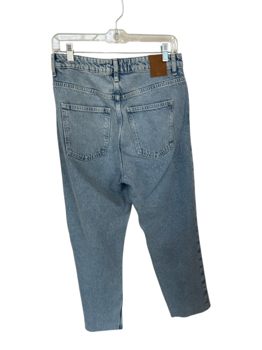 Zara Size 8 Light Wash Cotton High Waist Straight Leg Jeans Light Wash / 8