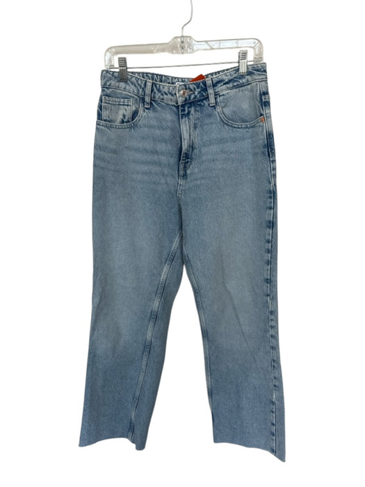 Zara Size 8 Light Wash Cotton High Waist Straight Leg Jeans Light Wash / 8
