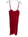 Lake Size L Red Cotton Ruffle Edge Spaghetti Strap Midi Dress Red / L