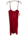 Lake Size L Red Cotton Ruffle Edge Spaghetti Strap Midi Dress Red / L