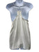 Tibi Size 12 Ivory White Polyester Ruffle Edge High Neck Top Ivory White / 12