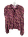 Sea New York Size M Burgundy Print Viscose Floral Button Down Long Sleeve Top Burgundy Print / M