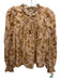 Ulla Johnson Size 4 Brown, Orange, Purple Cotton & Viscose Floral Tie V Neck Top Brown, Orange, Purple / 4