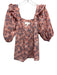 Cleobella Size L Orange & Blue Organic Cotton Block Printed Floral Top Orange & Blue / L