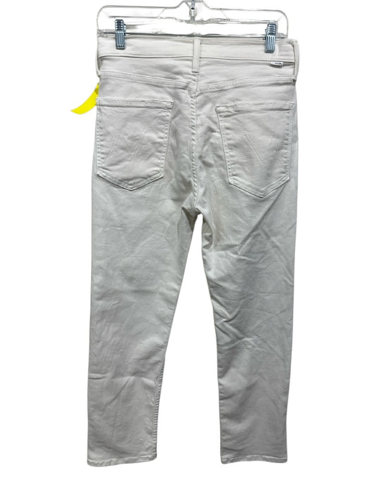 Mother Size 30 Cream Cotton Blend High Rise Button Fly Ankle Jeans Cream / 30