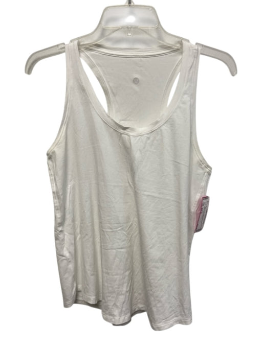 Lululemon Size Est M White Cotton Blend Sleeveless Racerback Top White / Est M