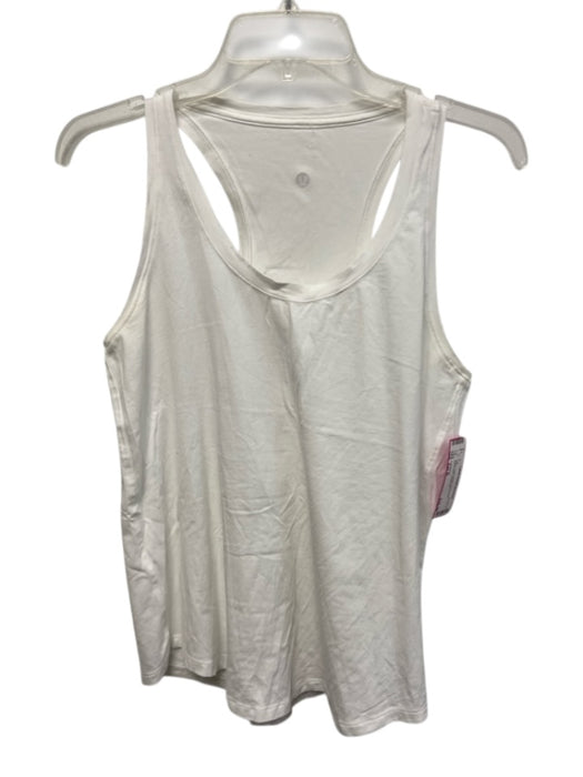 Lululemon Size Est M White Cotton Blend Sleeveless Racerback Top White / Est M