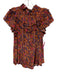 Sea New York Size Medium Burgundy, Pink, Blue Viscose Ruffle Cap Sleeve Top Burgundy, Pink, Blue / Medium