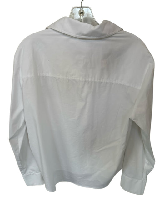 Finley Size M White Cotton Long Sleeve Button Down Collar Top White / M