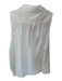 Nation Size M White Cotton Sleeveless Collar Pleat Detail Buttons Top White / M