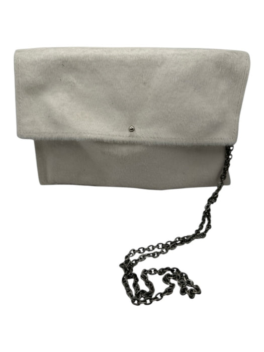 White & Black Pony Hair Envelope Chain Strap Crossbody Bag White & Black / S