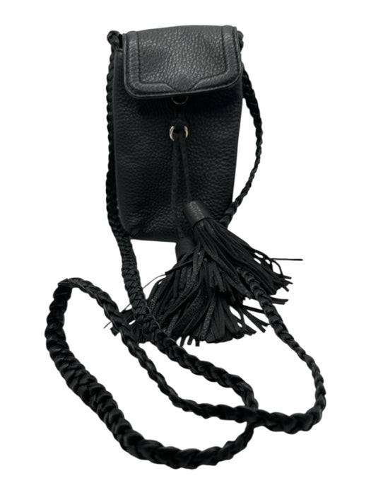 Rebecca Minkoff Black Leather Tassels Phone Carrier Bag Black / XS