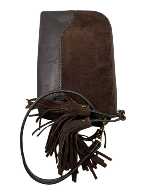 Frye Dark Brown Suede Tassle Wristlet Bag Dark Brown / XS