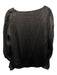 Rebecca Taylor Size 8 Black Silk Long Balloon Sleeve Wide Neck Flared Cuff Top Black / 8
