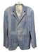 Comme De Garcon Blue & White Cotton Patches notched 3 button Men's Blazer M