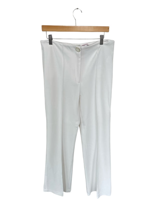 Veronica Beard Size 12 White Polyester Blend High Waist Wide Leg Trouser Pants White / 12