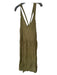 Free People Size L Olive Green Modal Blend Sleeveless Pleated Raw Hem Maxi Dress Olive Green / L