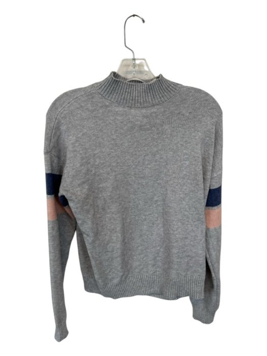 Charlie B Size M Gray & Navy Viscose Blend Long Sleeve Knit Sweater Gray & Navy / M