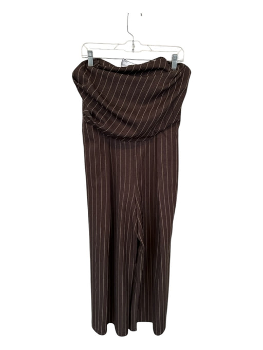 Asos Size 8 Brown & Tan Strapless Pin Stripe Wide Leg Jumper Brown & Tan / 8