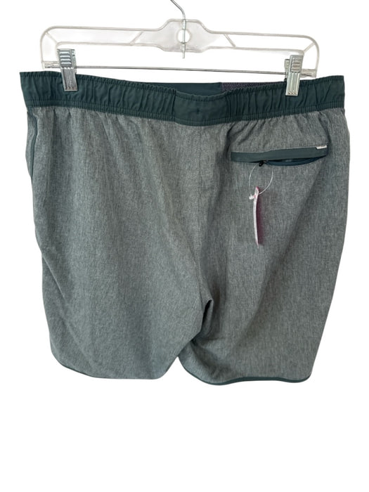 Vuori Size XL Teal & White Recycled Polyester Heathered Athletic Men's Shorts Teal & White / XL