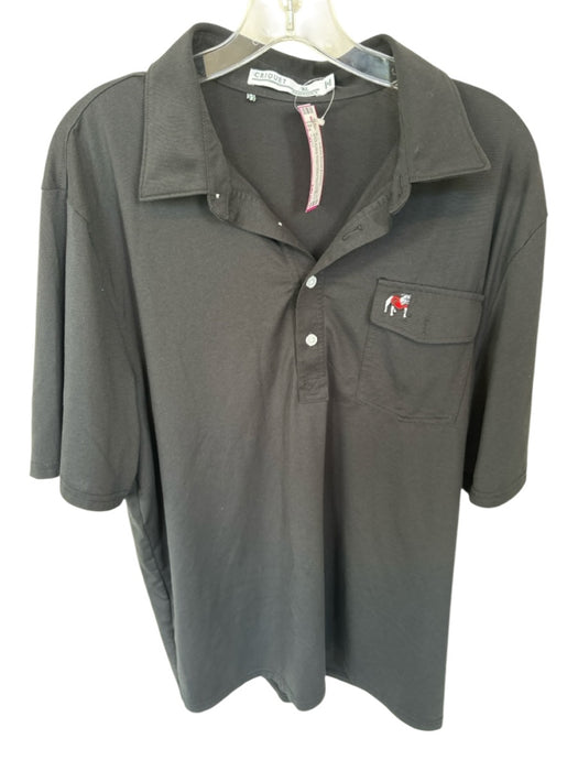 Criquet Size XL Black & Red Pima Cotton Blend UGA Front Pocket Men's Polo Black & Red / XL