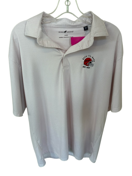 Horn Legend Size L White & Red Polyester UGA Golf Men's Polo White & Red / L