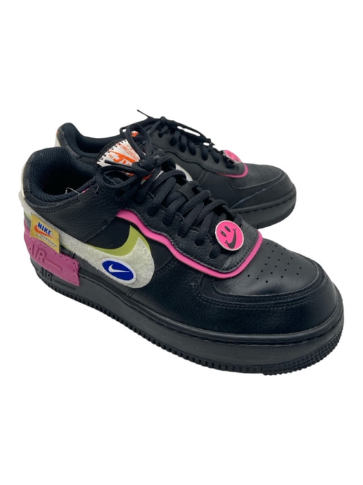 Nike Shoe Size 9 Black, Pink & Green Leather Lace Up Low Top Sneakers Black, Pink & Green / 9