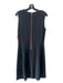 St John Caviar Size 6 Black Wool Blend Sleeveless Paneled Midi Back Zip Dress Black / 6