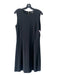 St John Caviar Size 6 Black Wool Blend Sleeveless Paneled Midi Back Zip Dress Black / 6