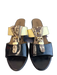 Anyi Lu Shoe Size 39.5 Black & Cream Leather Upper open toe Buckle Detail Shoes Black & Cream / 39.5