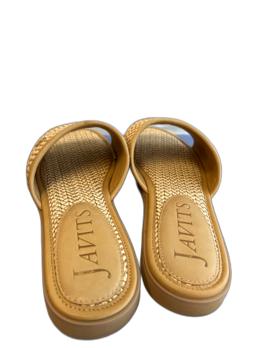 Eric Javits Shoe Size 9 Beige Leather Upper open toe Crochet Flats Sandal Shoes Beige / 9