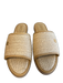 Eric Javits Shoe Size 9 Beige Leather Upper open toe Crochet Flats Sandal Shoes Beige / 9