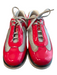 Prada Shoe Size 37 1/2 Red Leather Lace Up Sneaker Shoes Red / 37 1/2