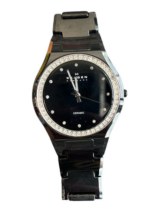 Skagen Black Ceramic Diamond Crystal Band Watches Black
