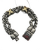 JG Silver Silver & Gold 18K Wheat Chain Link Band X Bracelet Silver