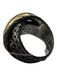 John Hardy Silver 925 18K Gold Hammered Two Tone Overlap Ring Silver