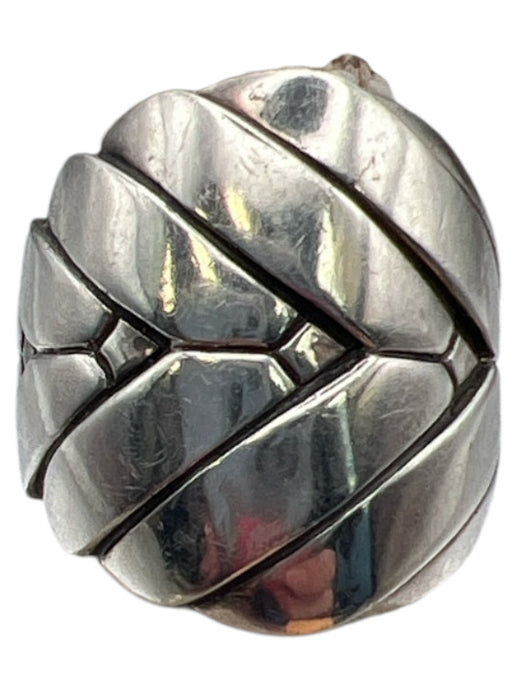 John Hardy Silver 925 16.56 grams Etched Wide Statement Ring Silver