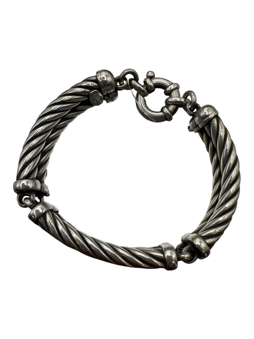 JG Silver Silver & Gold 18K Twisted Cable Clasp closure Bracelet Silver
