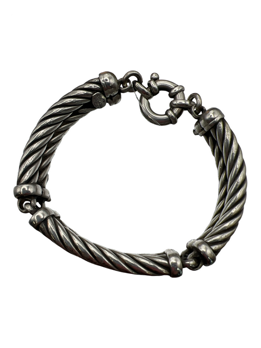 JG Silver Silver & Gold 18K Twisted Cable Clasp closure Bracelet Silver