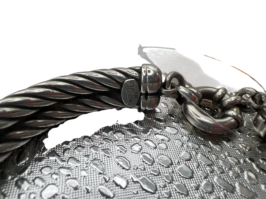JG Silver Silver & Gold 18K Twisted Cable Clasp closure Bracelet Silver