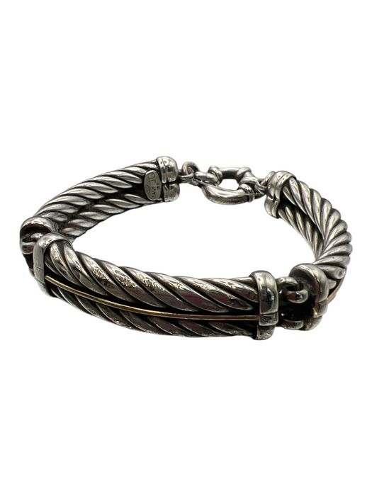 JG Silver Silver & Gold 18K Twisted Cable Clasp closure Bracelet Silver