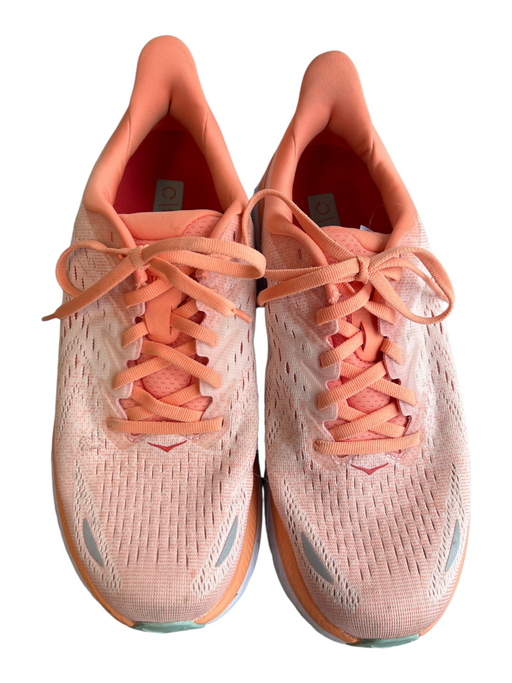 Hoka Shoe Size 7.5 Orange Fabric Perforated Lace Up Almond Toe Runner Shoes Orange / 7.5